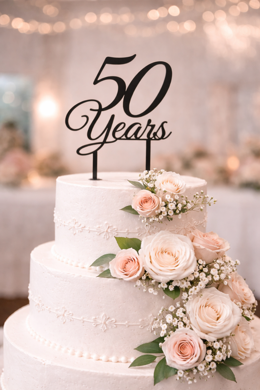 CAKE TOPPER - 50 YEARS WEDDING ANNIVERSARY