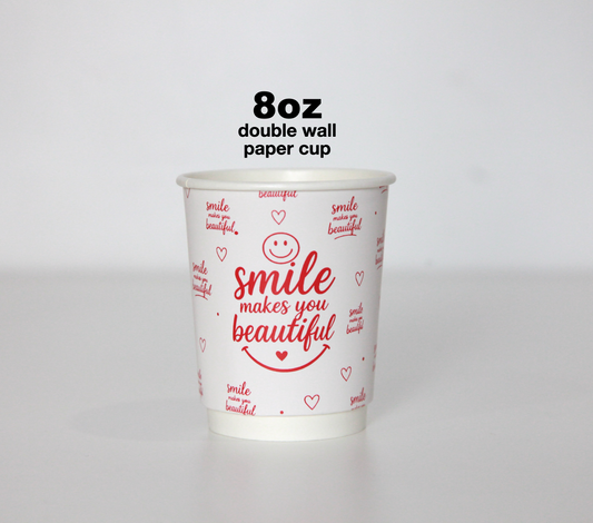 8oz DOUBLE WALL PAPER CUP (50pcs Smile)