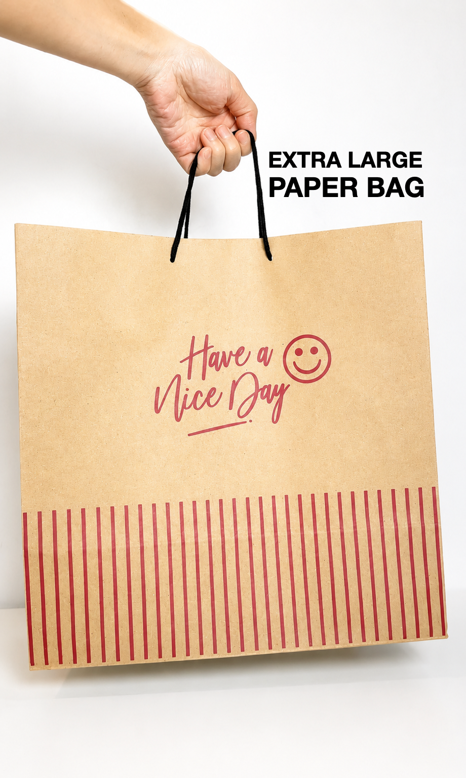 (50pcs) "HAVE A NICE DAY" XL BROWN PAPER BAG