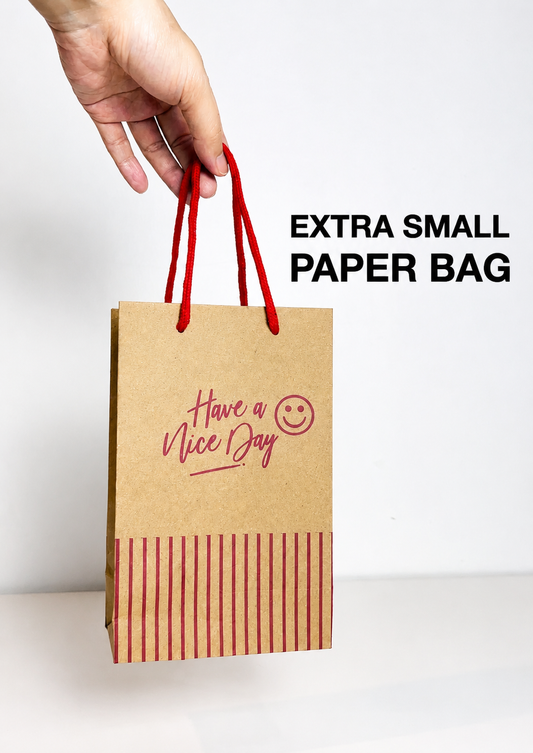(50pcs) "HAVE A NICE DAY" XS BROWN PAPER BAG