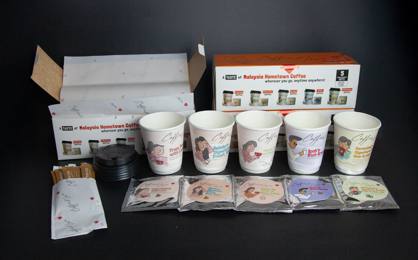 [Loose 40pcs/pack] Penang Coffee - Coffee with Love, Malaysia Hometown Coffee