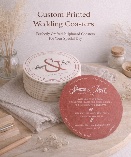 Pulpboard Coasters - Wedding [Custom Print]