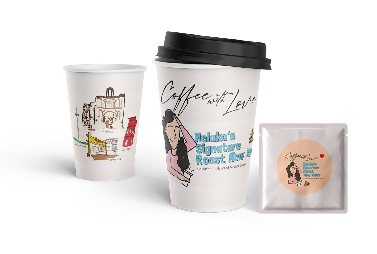 [Loose 40pcs/pack] Melaka Coffee - Coffee with Love, Malaysia Hometown Coffee