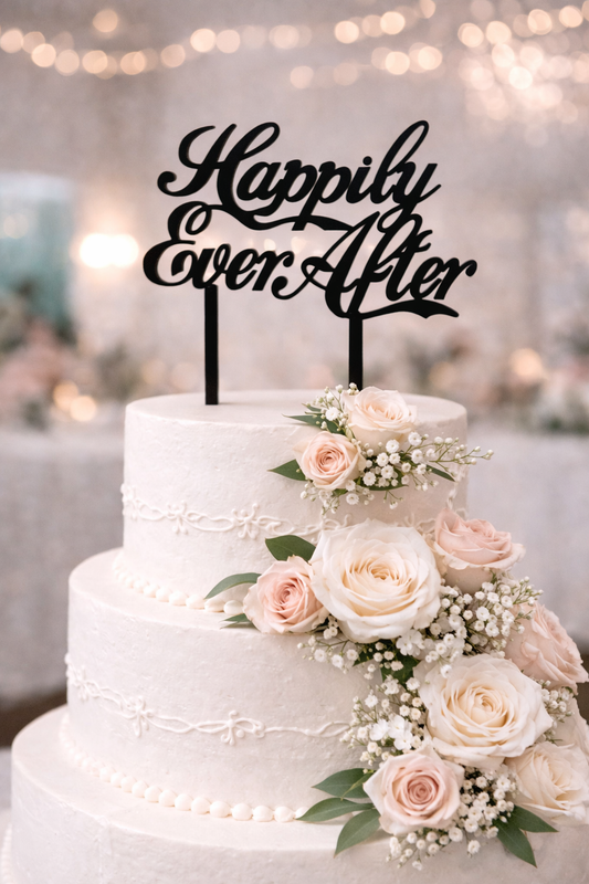 CAKE TOPPER - HAPPILY EVER AFTER
