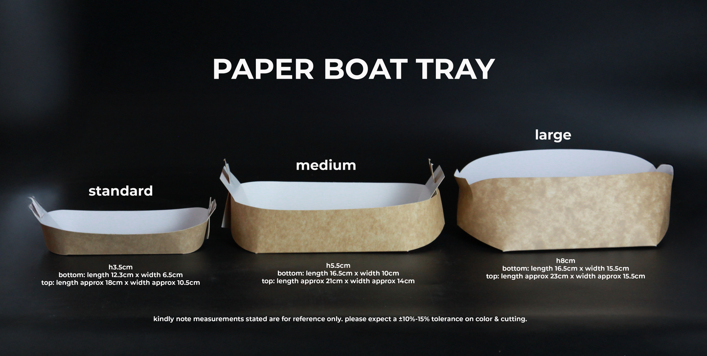 Sustainable Eco Paper Boat Tray (10pcs/pack)